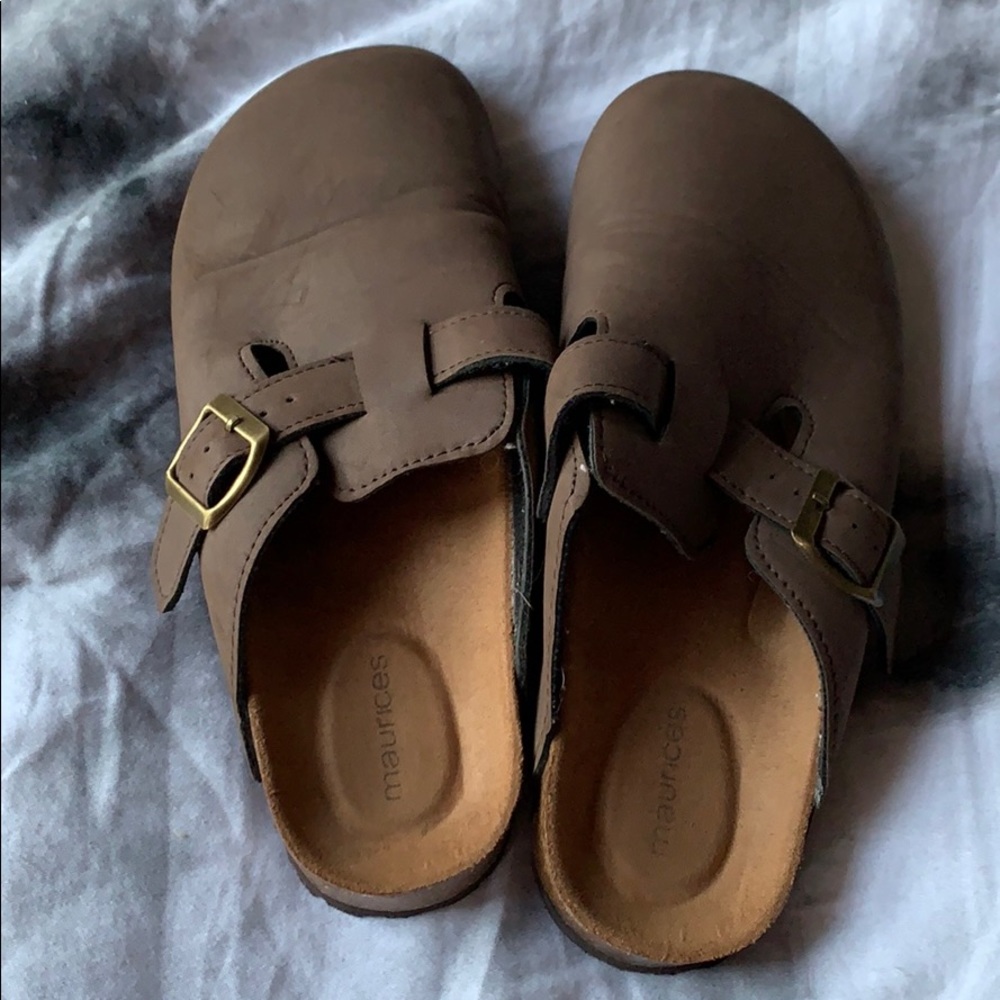 brown slip-ons